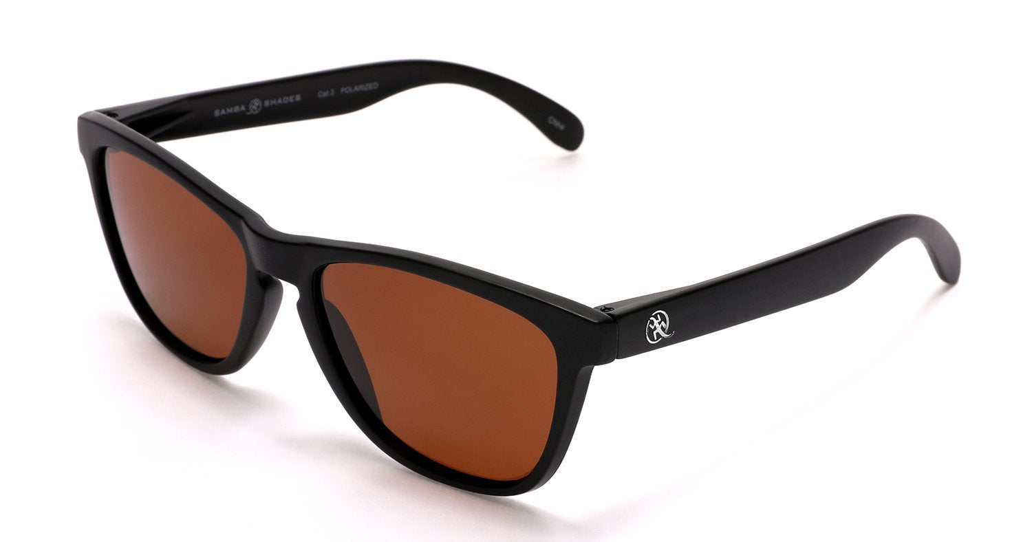 Polarized New Cool Factor Horn Rimmed Sunglasses - Black Brown-Samba Shades