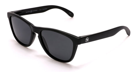Polarized New Cool Factor Horn Rimmed Sunglasses - Black Smoke-Samba Shades