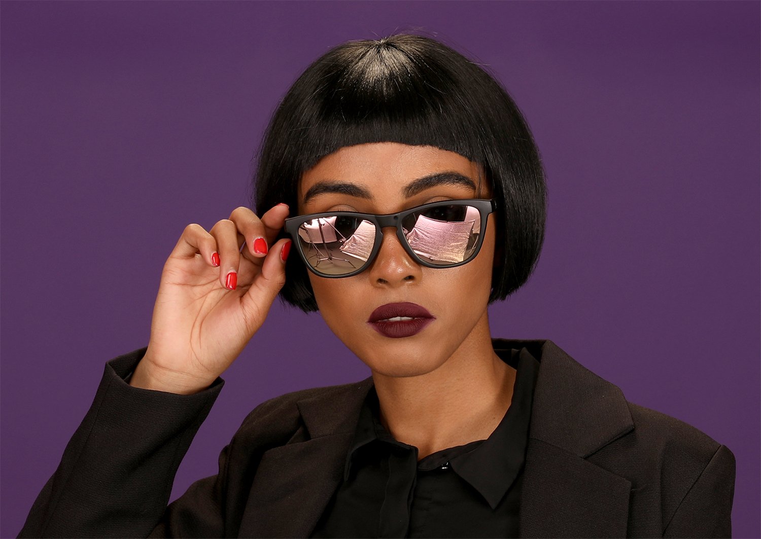 Polarized New Cool Factor Horn Rimmed Sunglasses - Black/Gold-Samba Shades