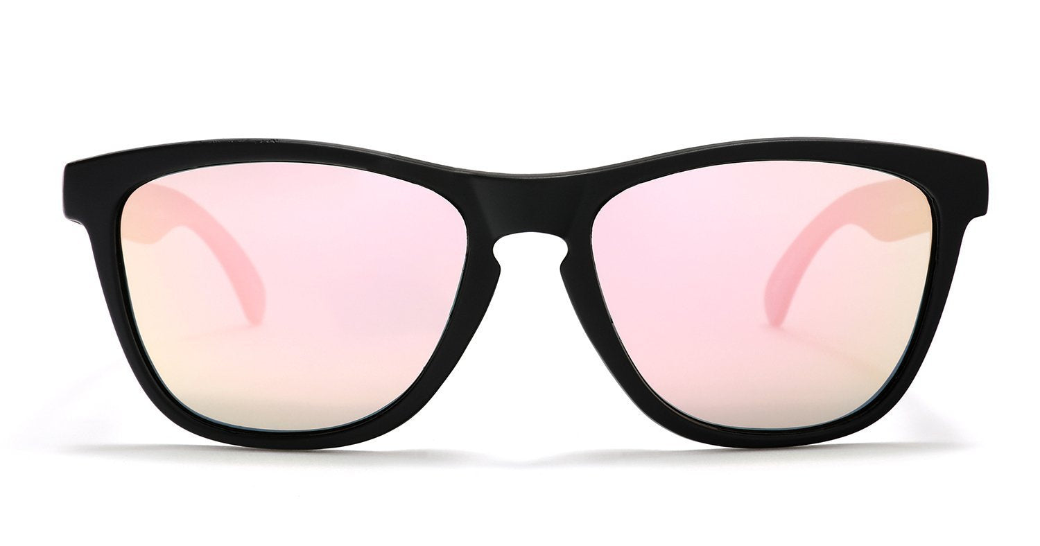 Polarized New Cool Factor Horn Rimmed Sunglasses - Black/Gold-Samba Shades