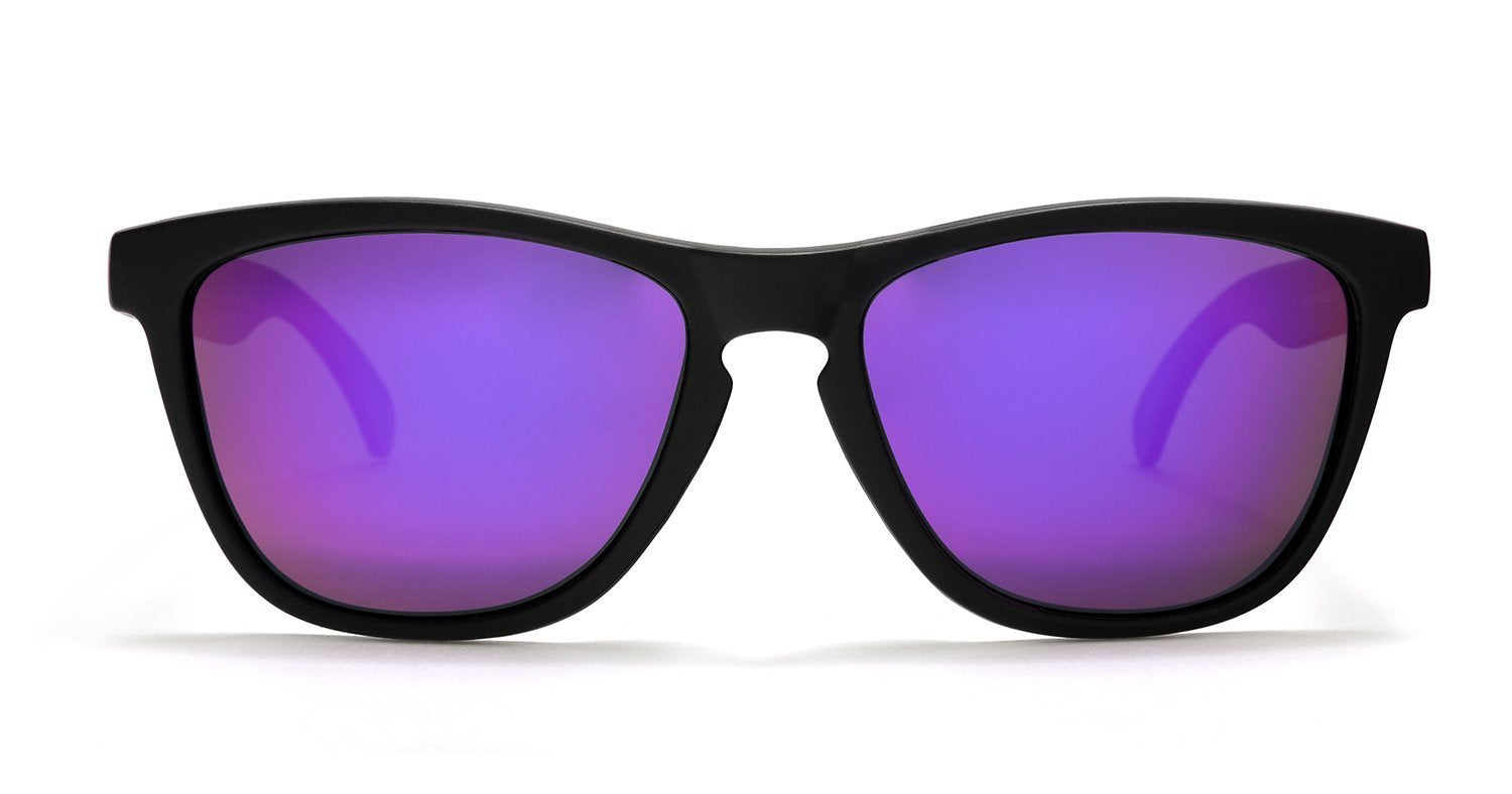 Polarized New Cool Factor Horn Rimmed Sunglasses - Black/Purple-Samba Shades