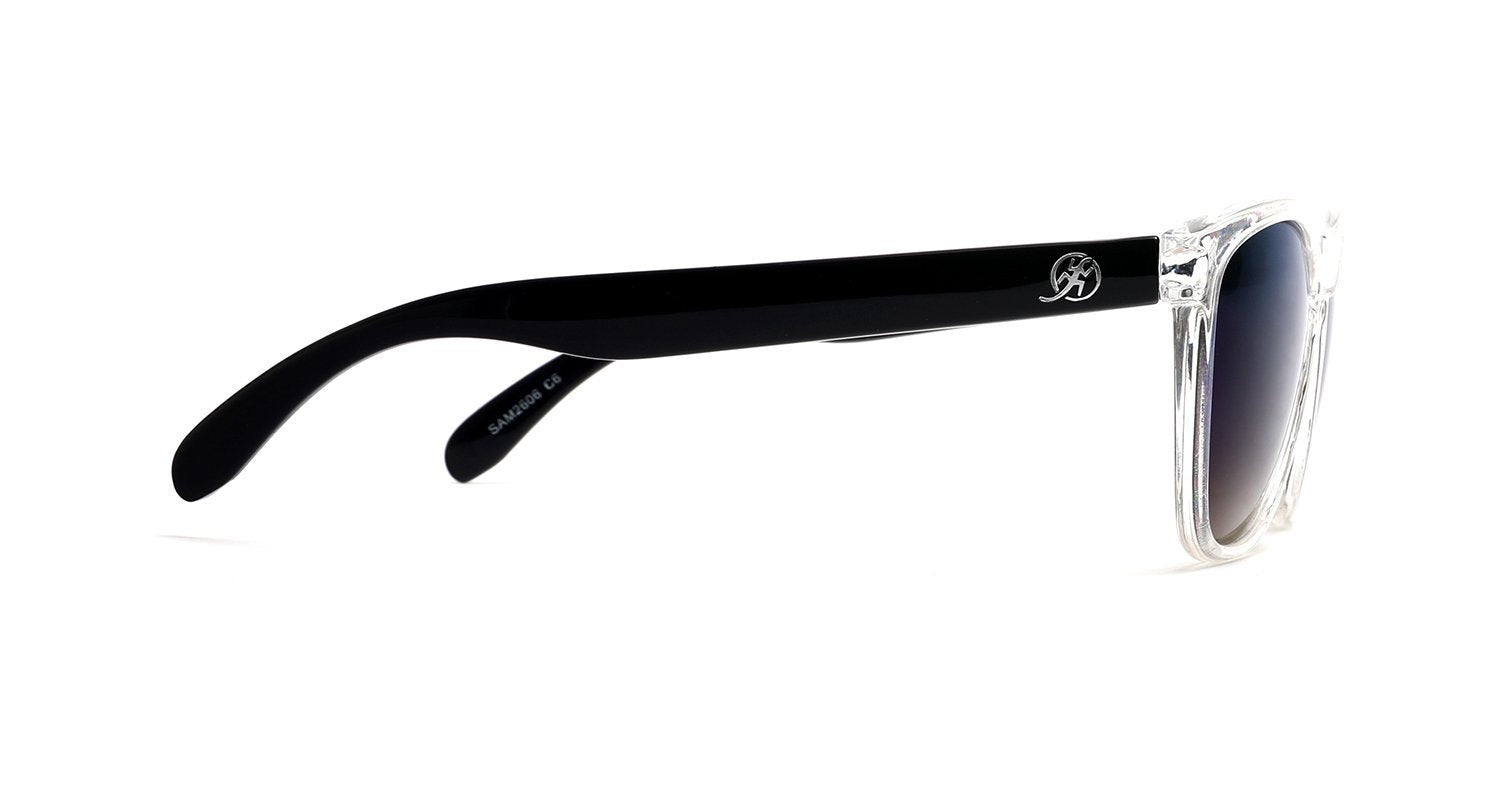 Polarized New Cool Factor Horn Rimmed Sunglasses - Clear Blue-Samba Shades