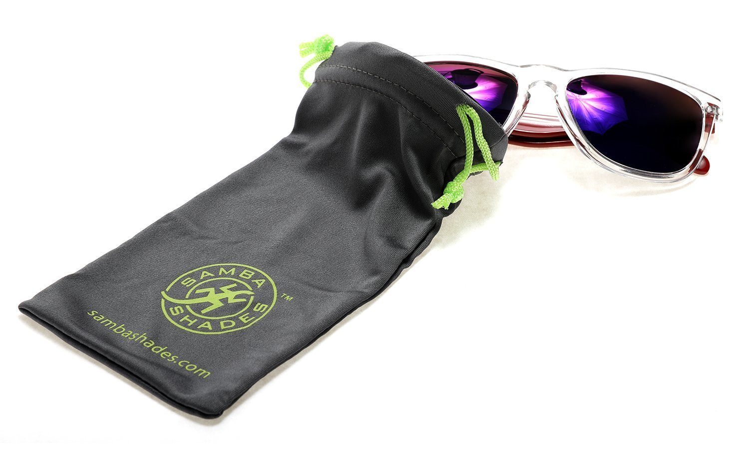 Polarized New Cool Factor Horn Rimmed Sunglasses - Clear Red Blue-Samba Shades