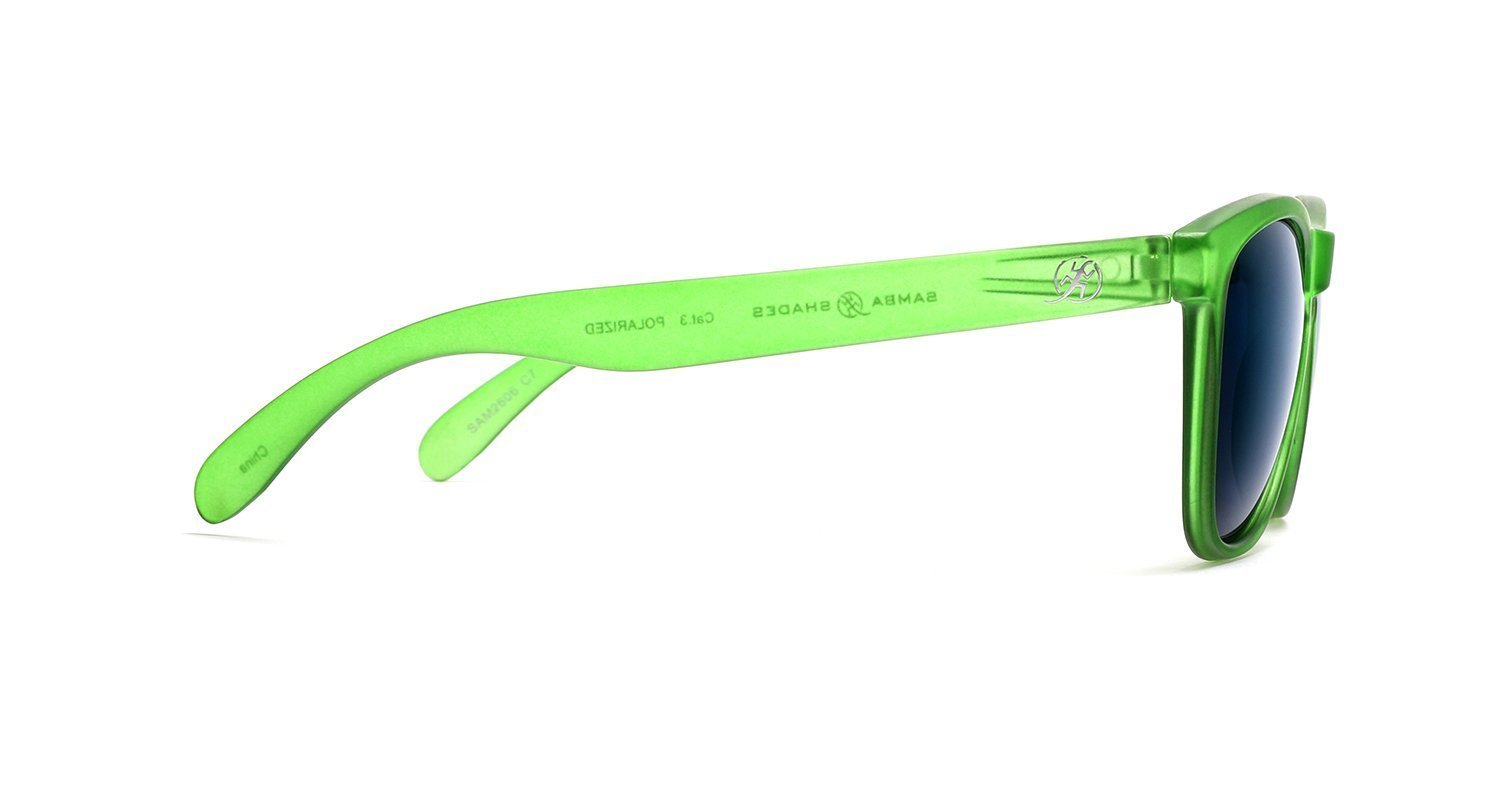 Polarized New Cool Factor Horn Rimmed Sunglasses - Green Blue-Samba Shades