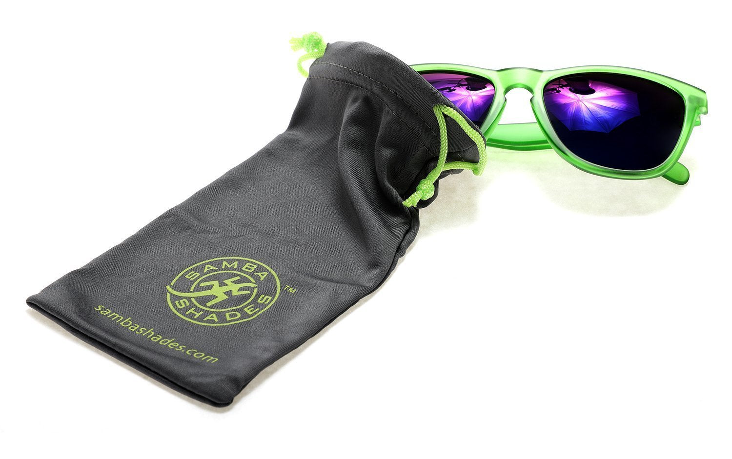 Polarized New Cool Factor Horn Rimmed Sunglasses - Green Blue-Samba Shades