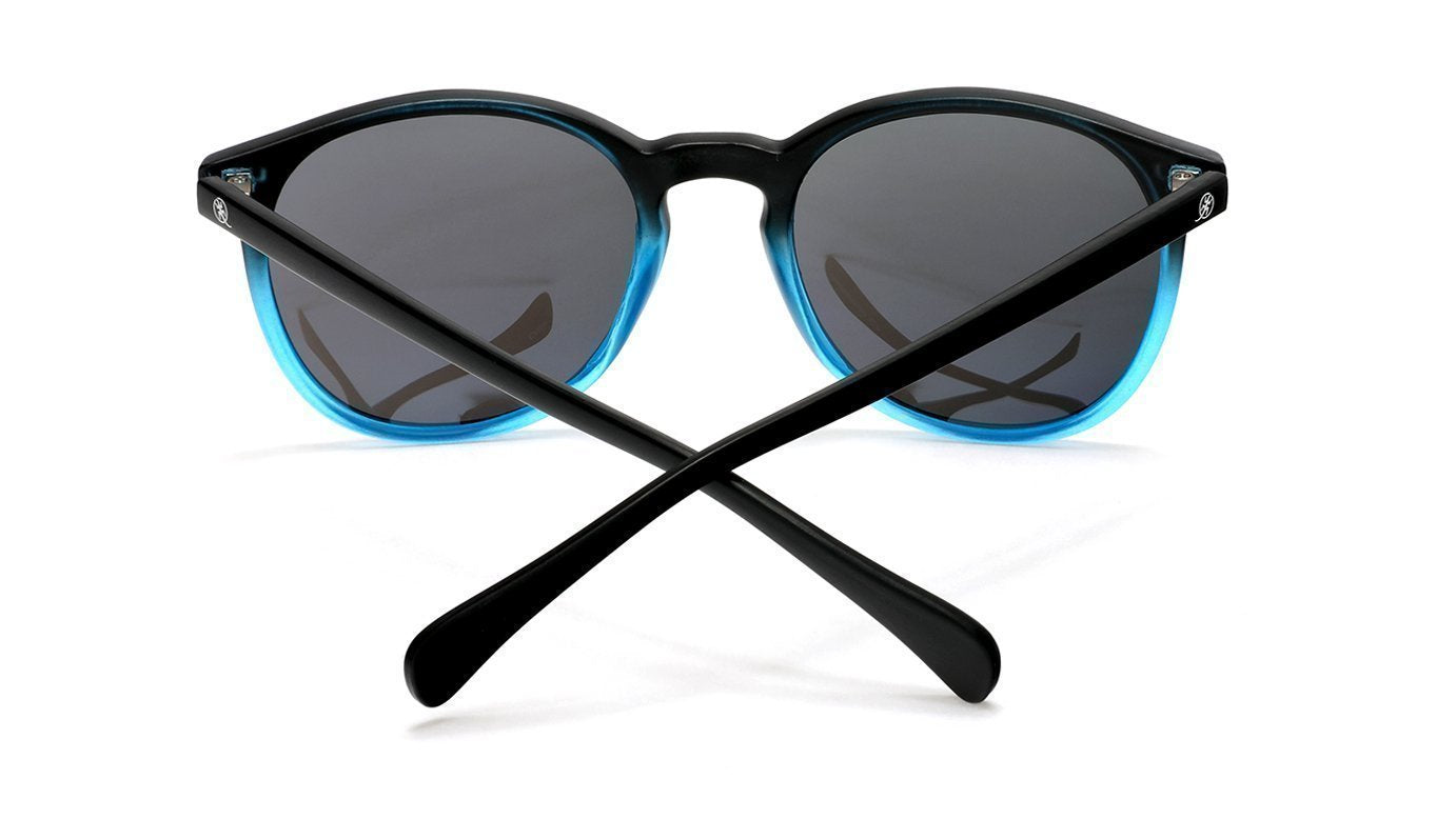 Polarized Round Verona Horn Rimmed Sunglasses - Black Blue-Samba Shades