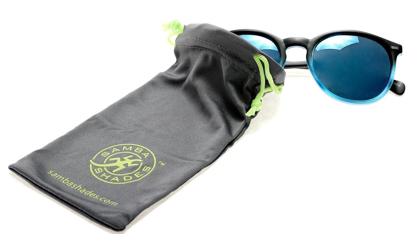 Polarized Round Verona Horn Rimmed Sunglasses - Black Blue-Samba Shades