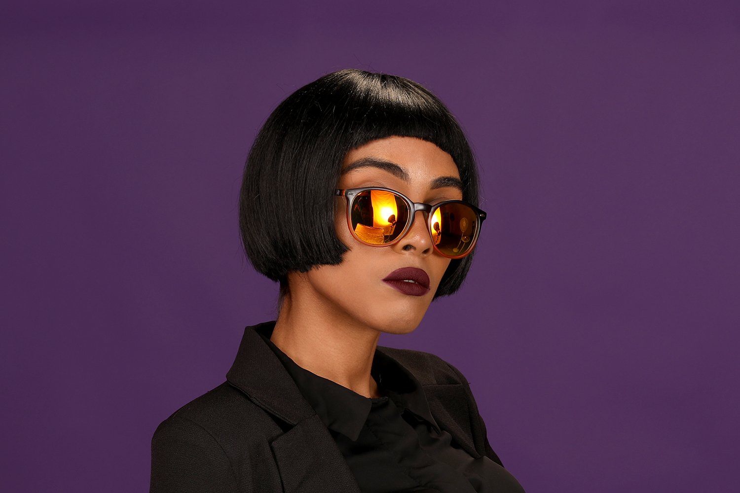 Polarized Round Verona Horn Rimmed Sunglasses - Black Orange-Samba Shades