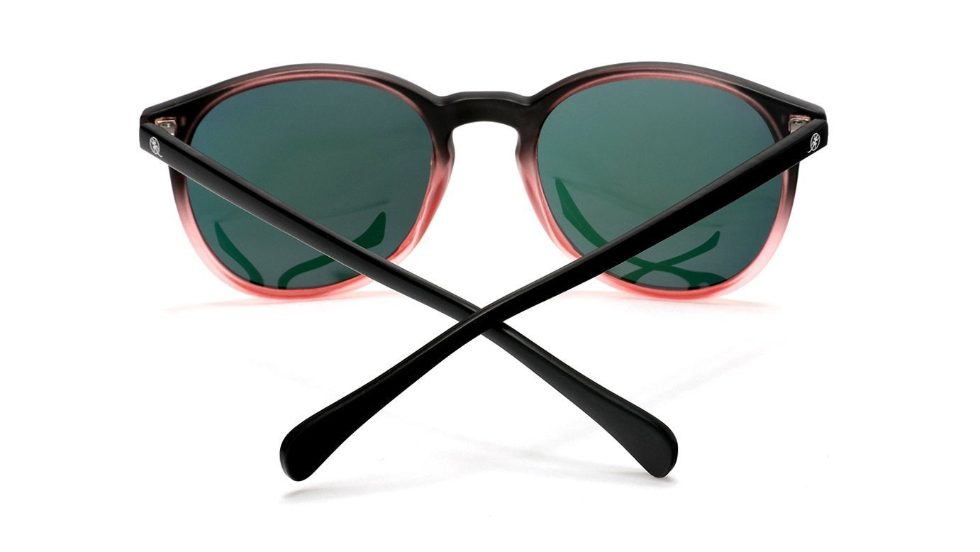 Polarized Round Verona Horn Rimmed Sunglasses - Black Pink Gold-Samba Shades