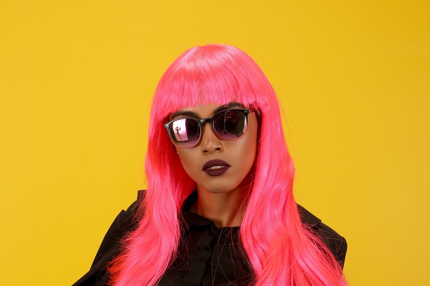 Polarized Round Verona Horn Rimmed Sunglasses - Black Pink Gold-Samba Shades