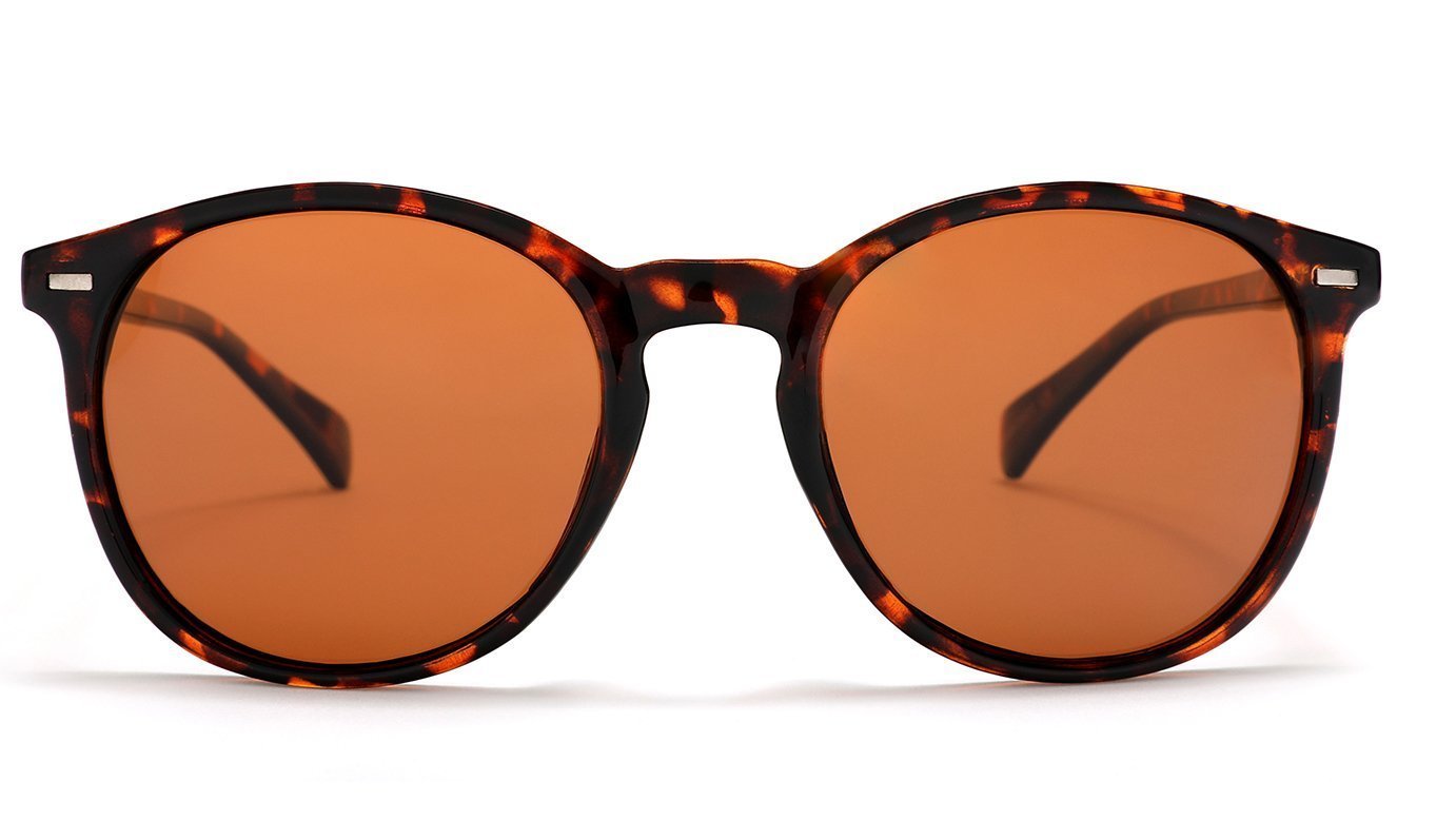 Polarized Round Verona Horn Rimmed Sunglasses - Brown Tortoise-Samba Shades