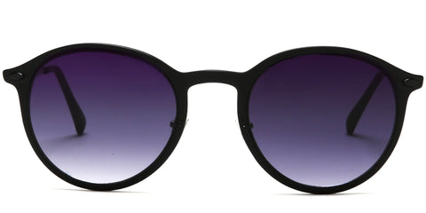 Round Liz-LA Designer Fashion Sunglasses TR90 Frame Black-Samba Shades
