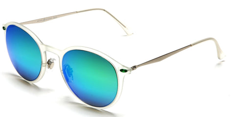 Round Liz-LA Designer Fashion Sunglasses TR90 Frame Clear-Samba Shades