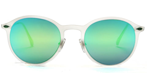 Round Liz-LA Designer Fashion Sunglasses TR90 Frame Clear-Samba Shades