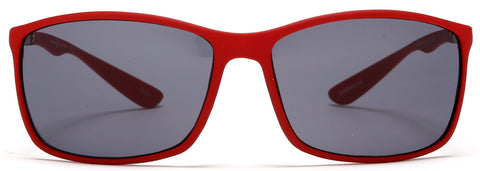 Square Sport Military Pilot Sunglasses With Flex Red Rubber Frame-Samba Shades