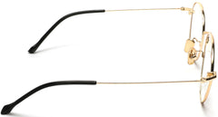 Tango Optics Round Metal Eyeglasses Frame Luxe RX Stainless Barbara McClintock Black Gold For Prescription Lens-Samba Shades