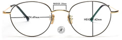 Tango Optics Round Metal Eyeglasses Frame Luxe RX Stainless Barbara McClintock Black Gold For Prescription Lens-Samba Shades