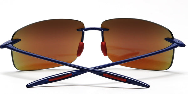 Samba Shades Light-Weigh Unbreakable TR90 Frame Bolle Sport Sunglasses with  Blue Frame, Revo Blue Mirror Lens