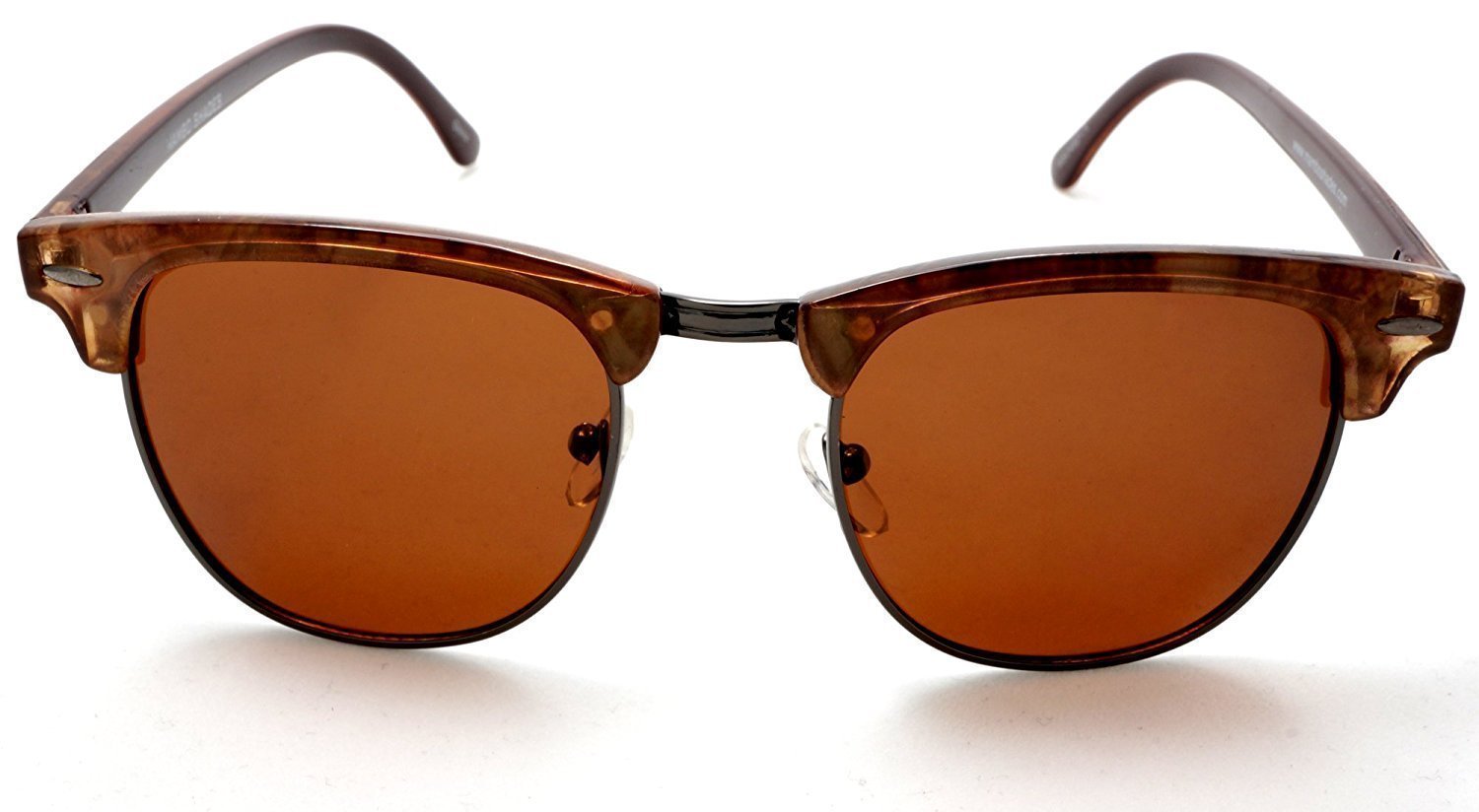 Unisex Classic Polarized Brow line Horn Rimmed Sunglasses - Vivien & Malcolm-Samba Shades