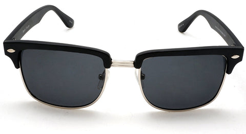 Unisex Classic Polarized Brow line Horn Rimmed Sunglasses - Vivien & Malcolm Horn Rimmed - Black-Samba Shades