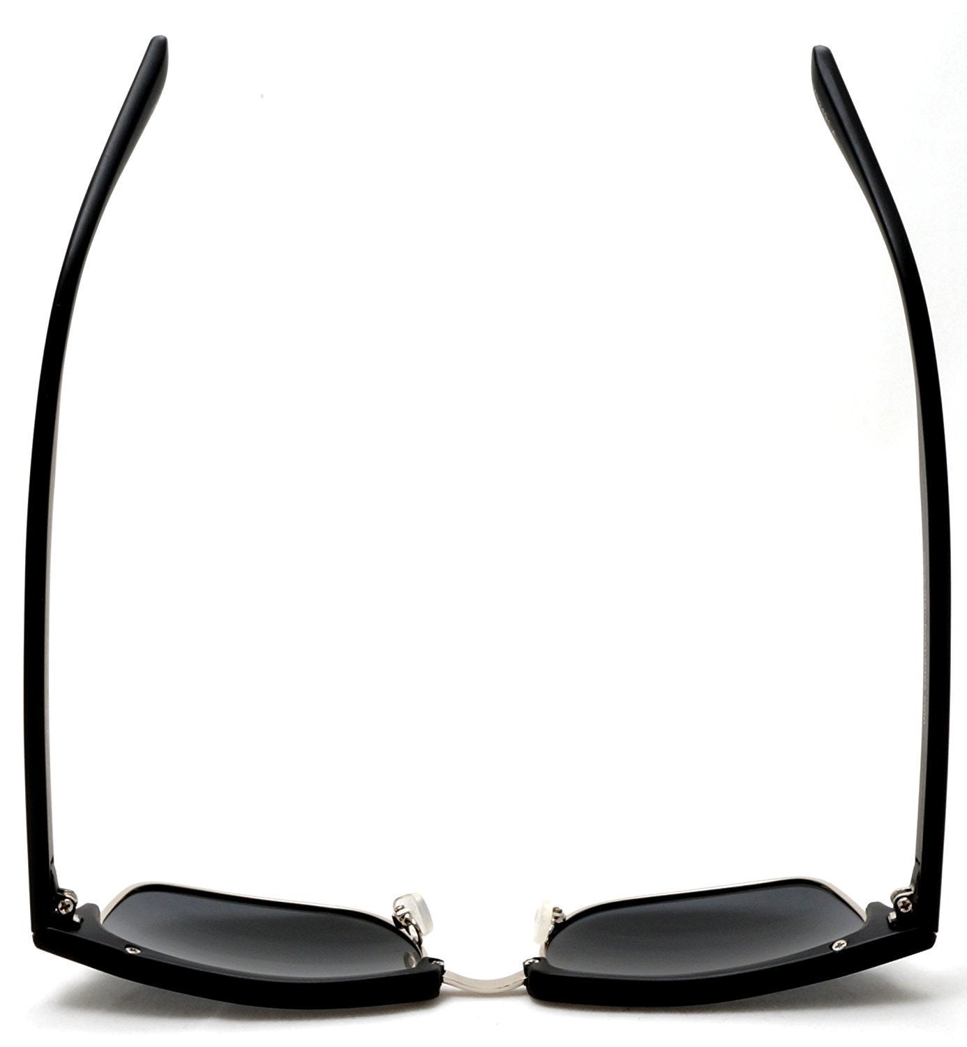 Unisex Classic Polarized Brow line Horn Rimmed Sunglasses - Vivien & Malcolm Horn Rimmed - Black-Samba Shades