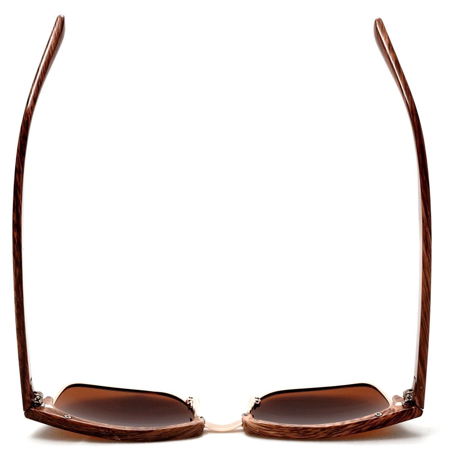 Unisex Classic Polarized Brow line Horn Rimmed Sunglasses - Vivien & Malcolm Horn Rimmed - Brown-Samba Shades