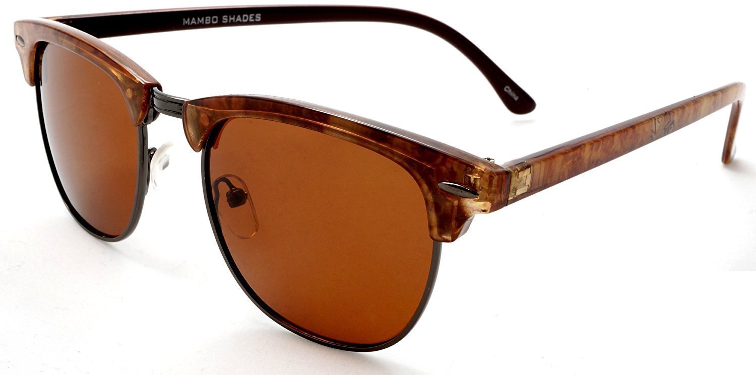 Unisex Classic Polarized Brow line Horn Rimmed Sunglasses - Vivien & Malcolm-Samba Shades