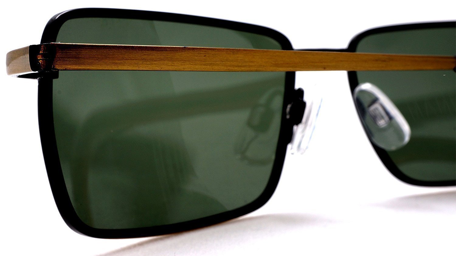 Unisex Retro Polarized Square Metal Wire Sunglasses - Sylvia & Sam With Spring Hinges - Brown-Samba Shades