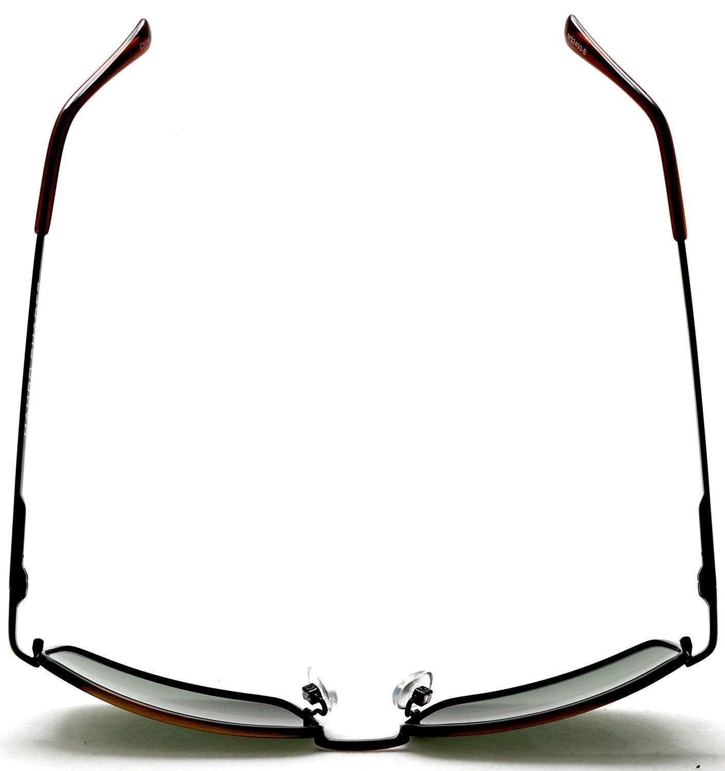 Unisex Retro Polarized Square Metal Wire Sunglasses - Sylvia & Sam With Spring Hinges - Brown-Samba Shades