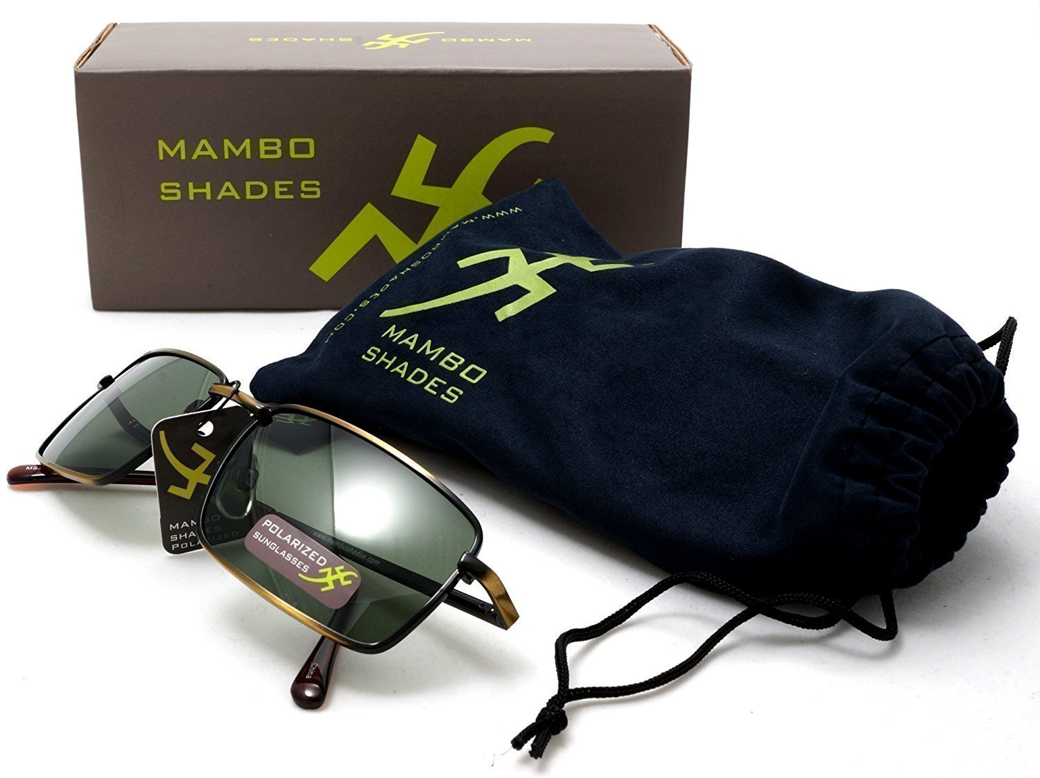 Unisex Retro Polarized Square Metal Wire Sunglasses - Sylvia & Sam With Spring Hinges - Brown-Samba Shades