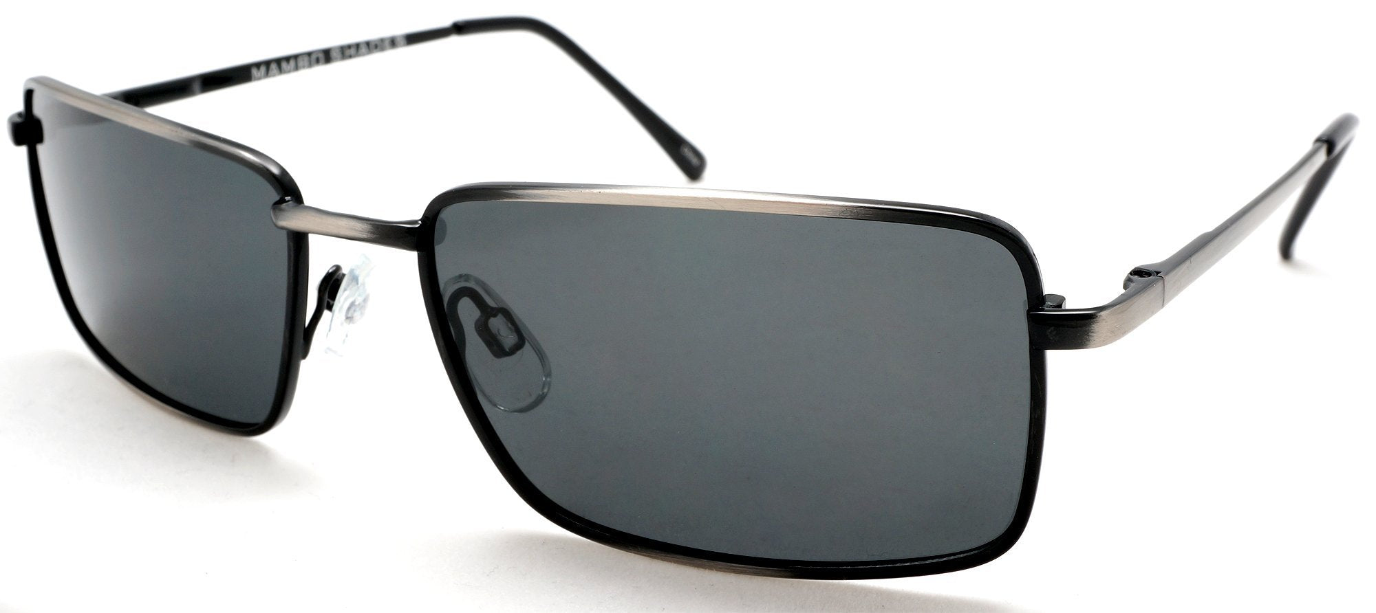 Unisex Retro Polarized Square Metal Wire Sunglasses - Sylvia & Sam With Spring Hinges - Grey-Samba Shades