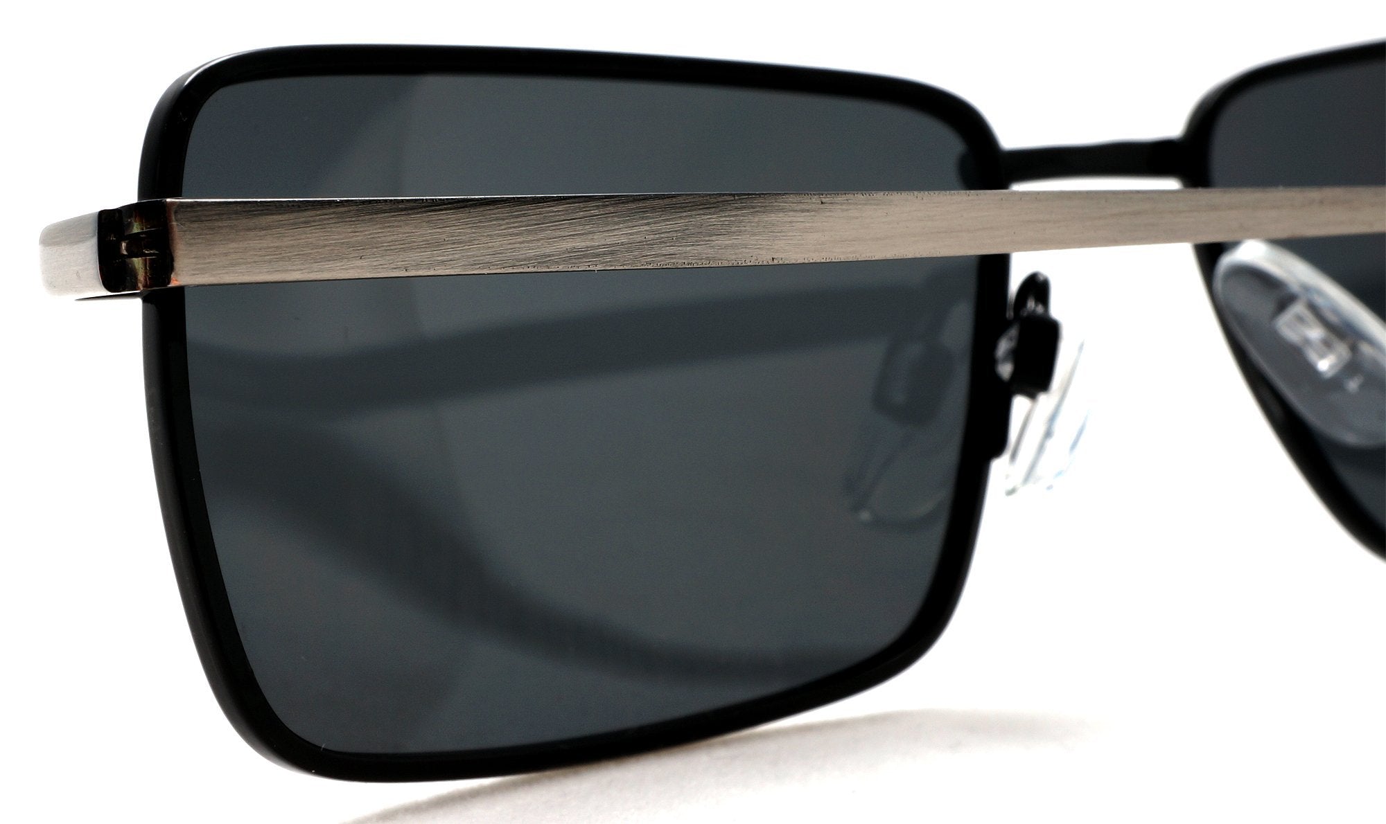 Unisex Retro Polarized Square Metal Wire Sunglasses - Sylvia & Sam With Spring Hinges - Grey-Samba Shades