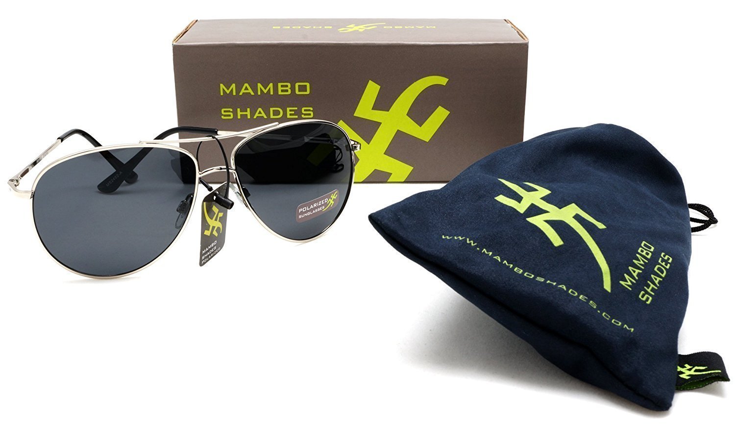 Unisex Vintage Style Polarized Pilot Military Sunglasses - Buzz & Bessie - Silver-Samba Shades