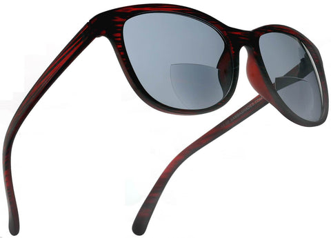 Women's BiFocal Sun Readers Fashion Audrey Horn Rimmed Red Black-Samba Shades