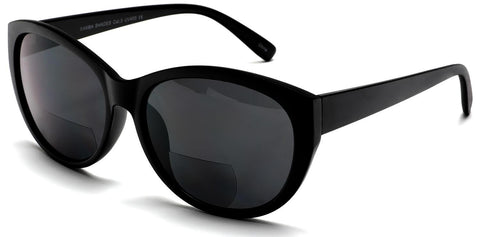 Women's BiFocal Sun Readers Fashion Horn Rimmed Sunglasses Matte Black