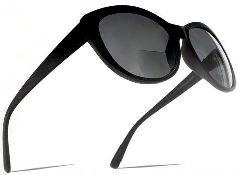 Women's BiFocal Sun Readers Fashion Horn Rimmed Sunglasses Matte Black