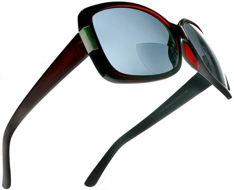 Women's BiFocal Sun Readers Sunglasses Jackie O Red-Samba Shades