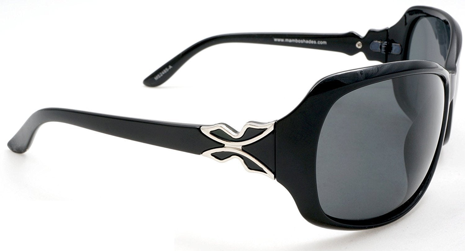 Women's Classic Polarized Fashion Sunglasses - Liz Taylor "Untamed Lady" - Black-Samba Shades