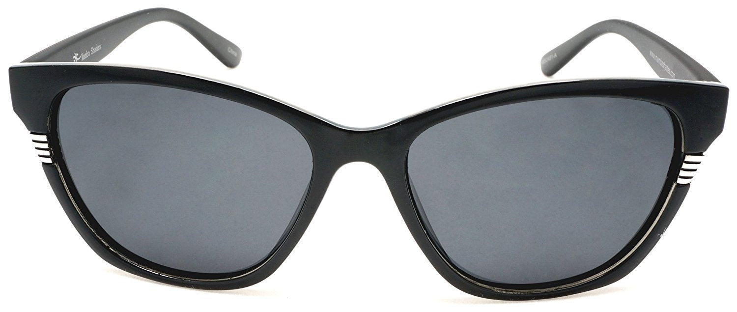 Women's Classic Polarized Horn Rimmed Sunglasses - "True Love" - Black-Samba Shades