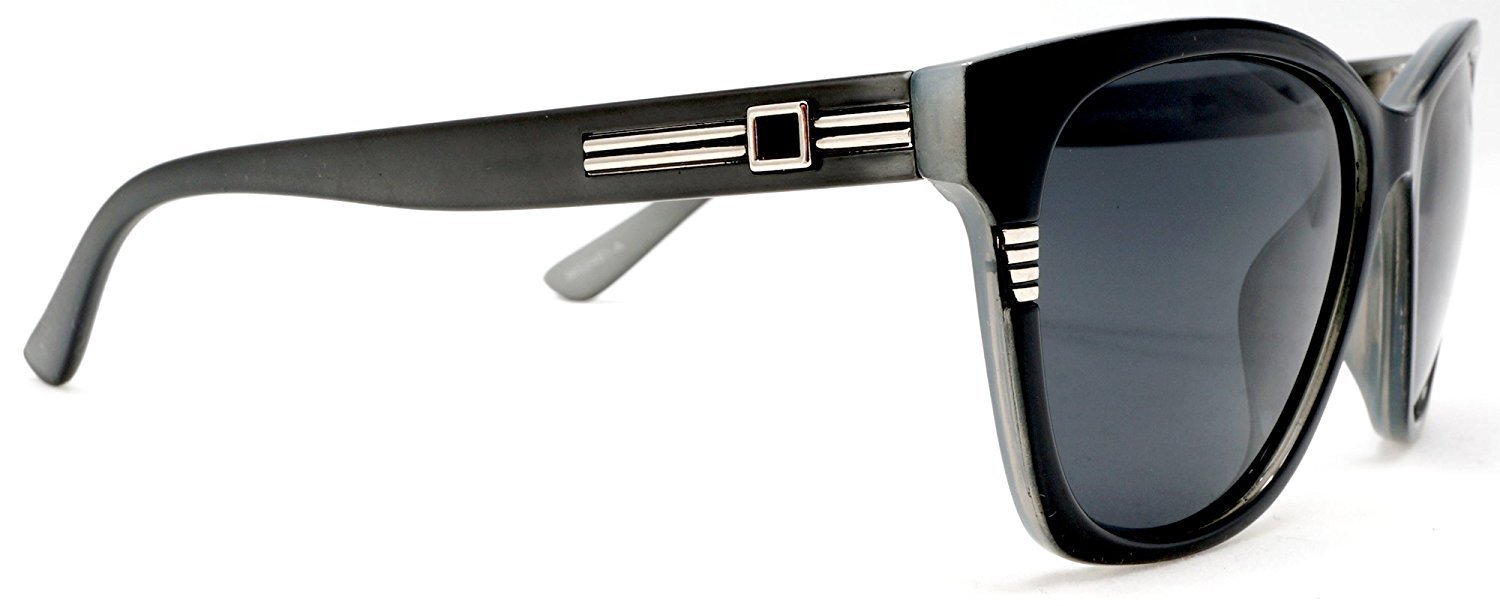 Women's Classic Polarized Horn Rimmed Sunglasses - "True Love" - Black-Samba Shades