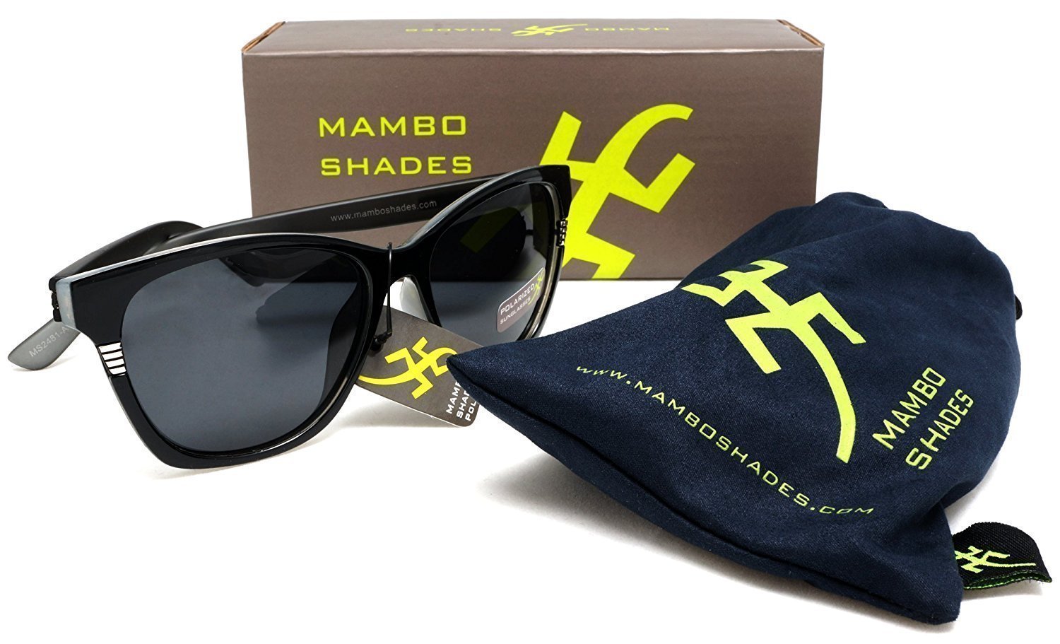 Women's Classic Polarized Horn Rimmed Sunglasses - "True Love" - Black-Samba Shades