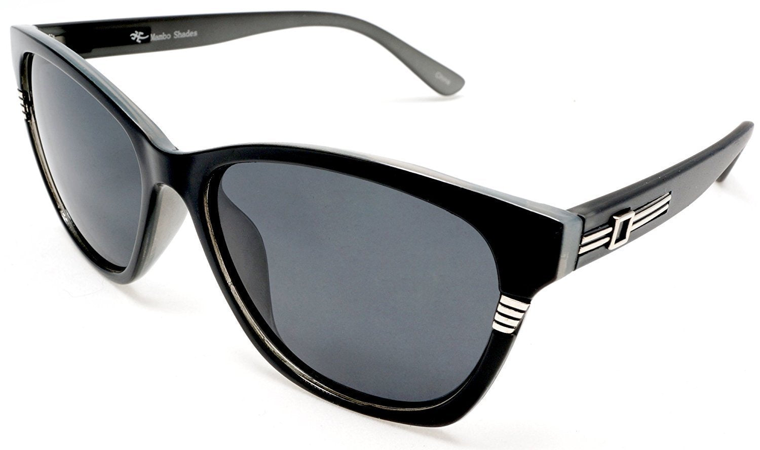 Women's Classic Polarized Horn Rimmed Sunglasses - "True Love" - Black-Samba Shades