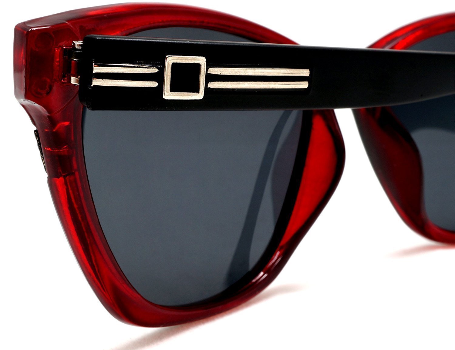 Women's Classic Polarized Horn Rimmed Sunglasses - "True Love" - Red-Samba Shades