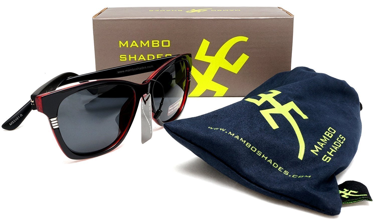 Women's Classic Polarized Horn Rimmed Sunglasses - "True Love" - Red-Samba Shades