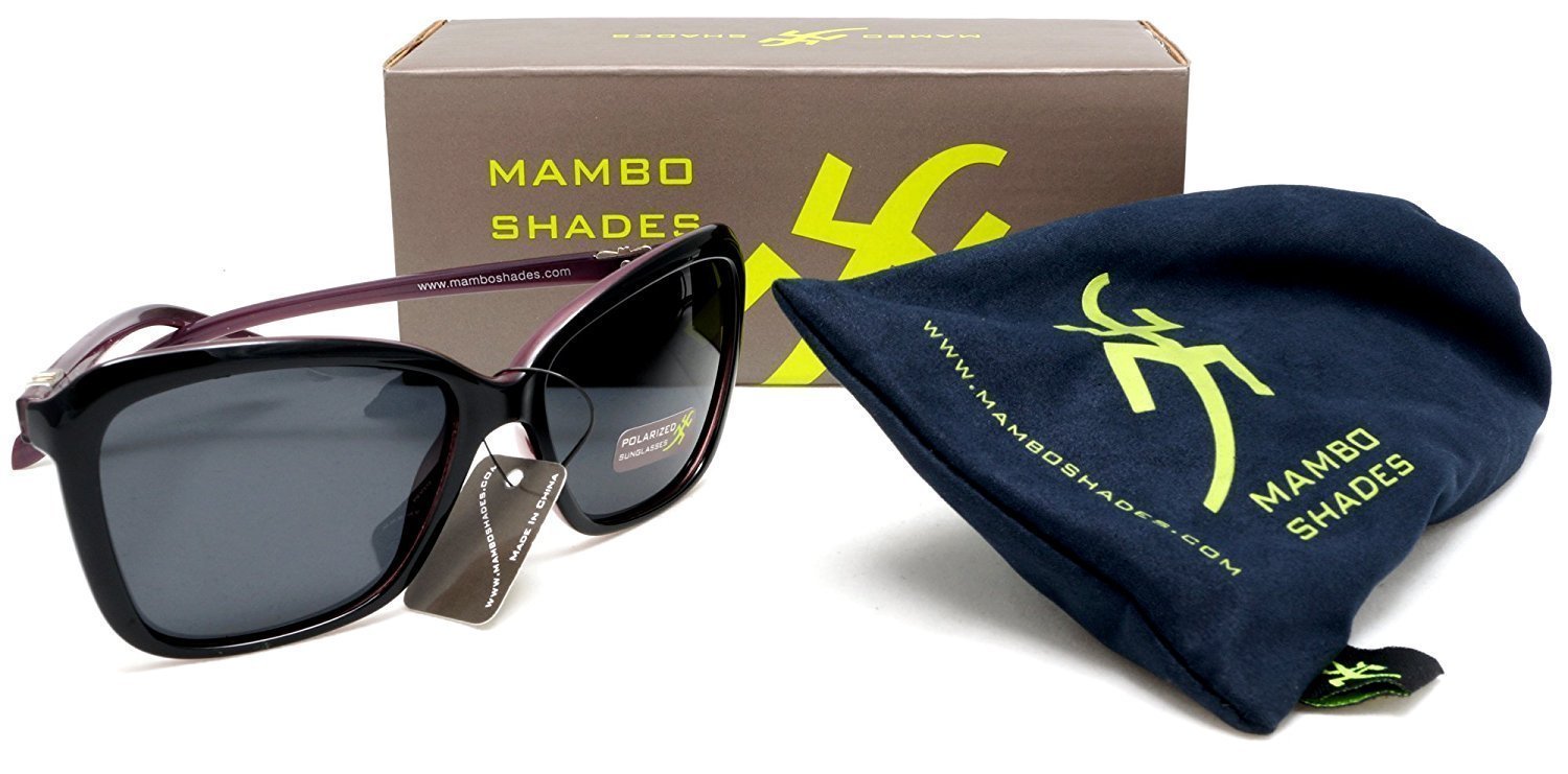 Women's Retro Polarized Butterfly Sunglasses - Grace Kelly "Too Hot to Handle" - Burgundy-Samba Shades