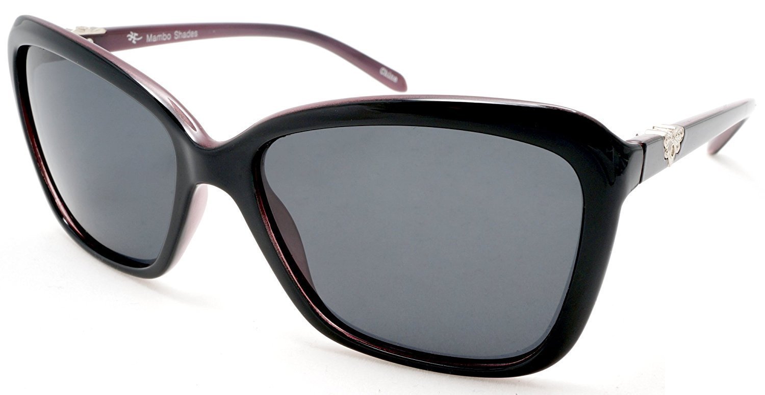 Women's Retro Polarized Butterfly Sunglasses - Grace Kelly "Too Hot to Handle" - Burgundy-Samba Shades
