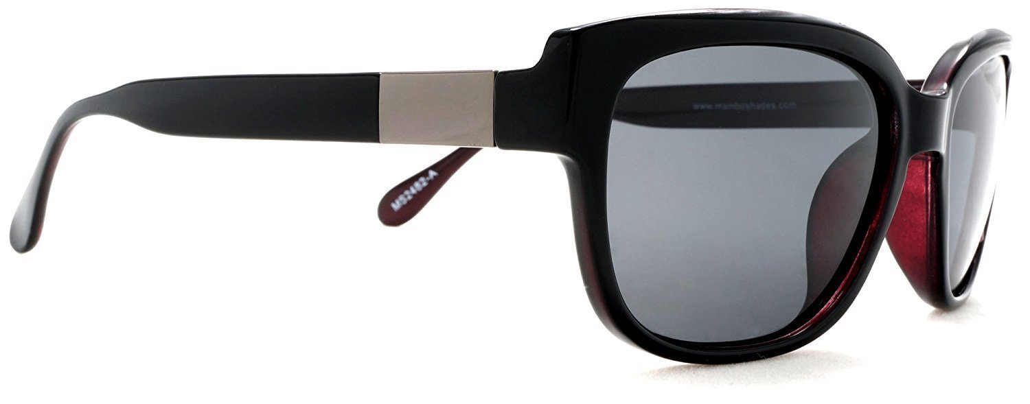 Women's Retro Polarized Horn Rimmed Sunglasses - Gloria Swanson, Black-Samba Shades