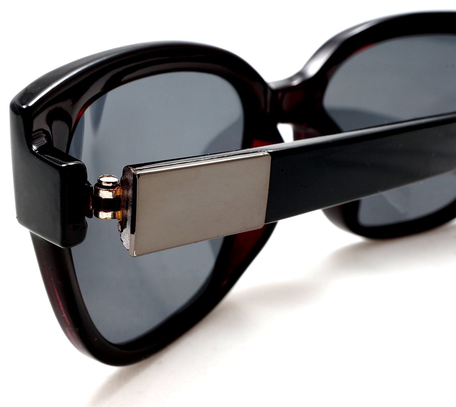 Women's Retro Polarized Horn Rimmed Sunglasses - Gloria Swanson, Black-Samba Shades