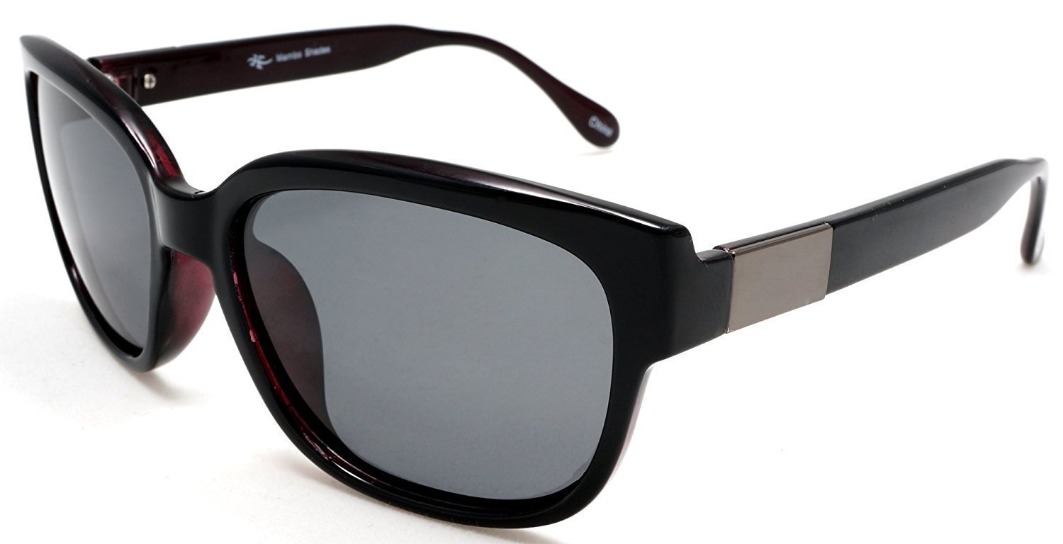 Women's Retro Polarized Horn Rimmed Sunglasses - Gloria Swanson, Black-Samba Shades