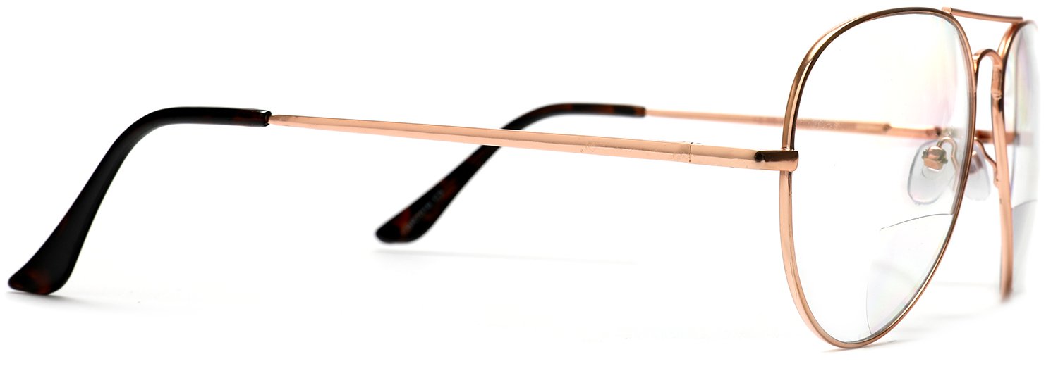 Beach Copper Samba Shades Bi-Focal Pink Pilot Glasses Readers Magnification Rx